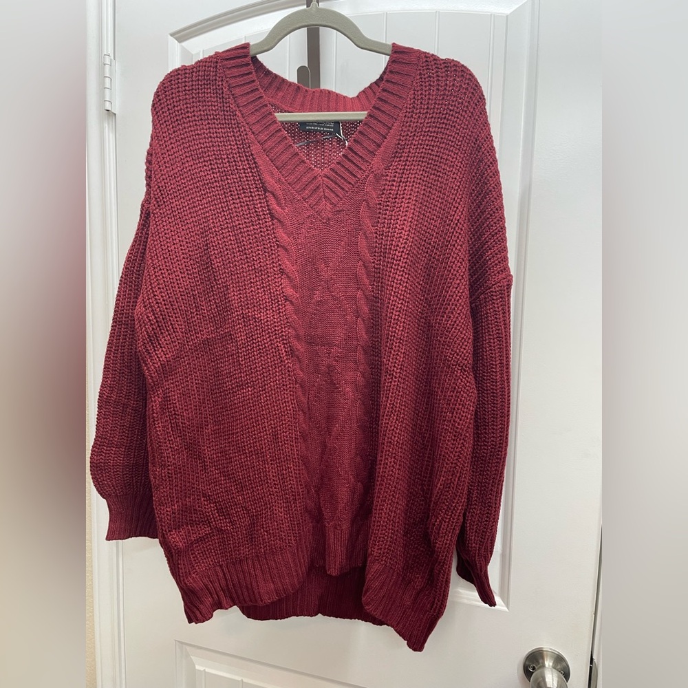 NWT! BloomChic Wine Woven Super Soft Sweater 14-16 1X
